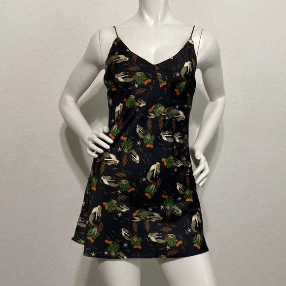 Zara Silk Mermaid Silk Mini Dress Size - Picture 2 of 11